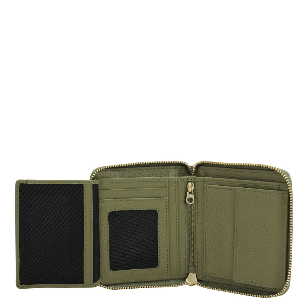 Wax Leather Women Wallet - Fern