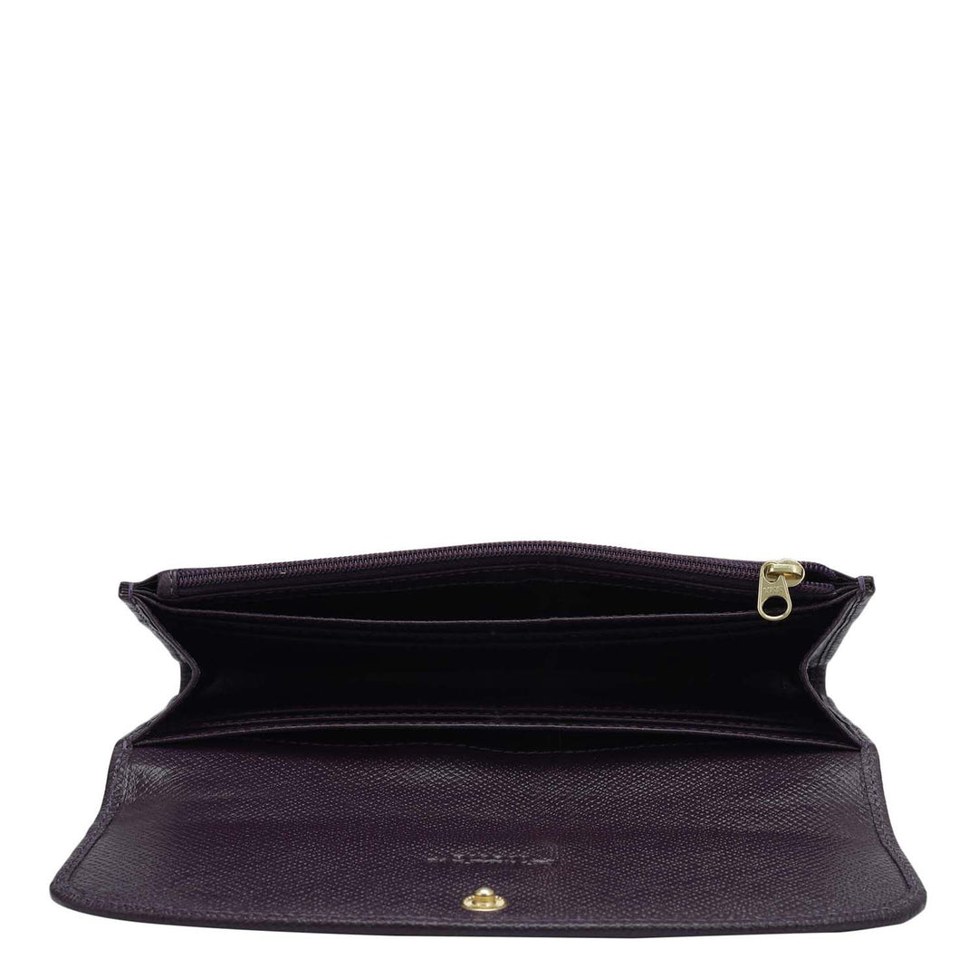 Croco Leather Ladies Wallet - Grapevine