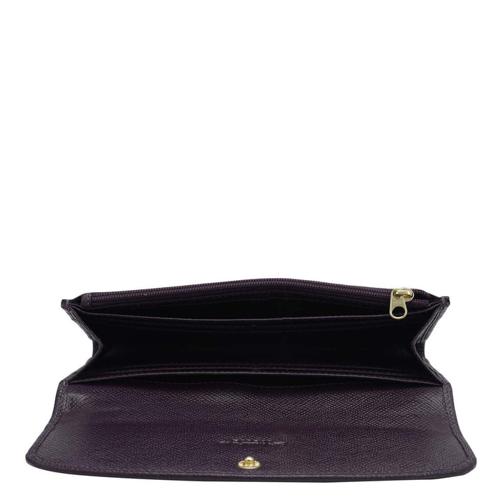 Croco Leather Ladies Wallet - Grapevine