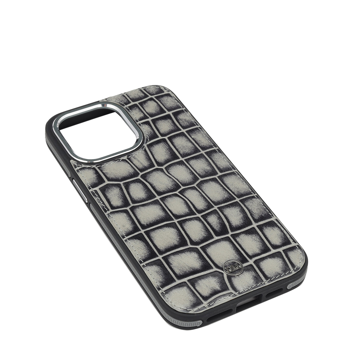 Grey Croco Leather Mobile Case - iPhone 14 Pro Max