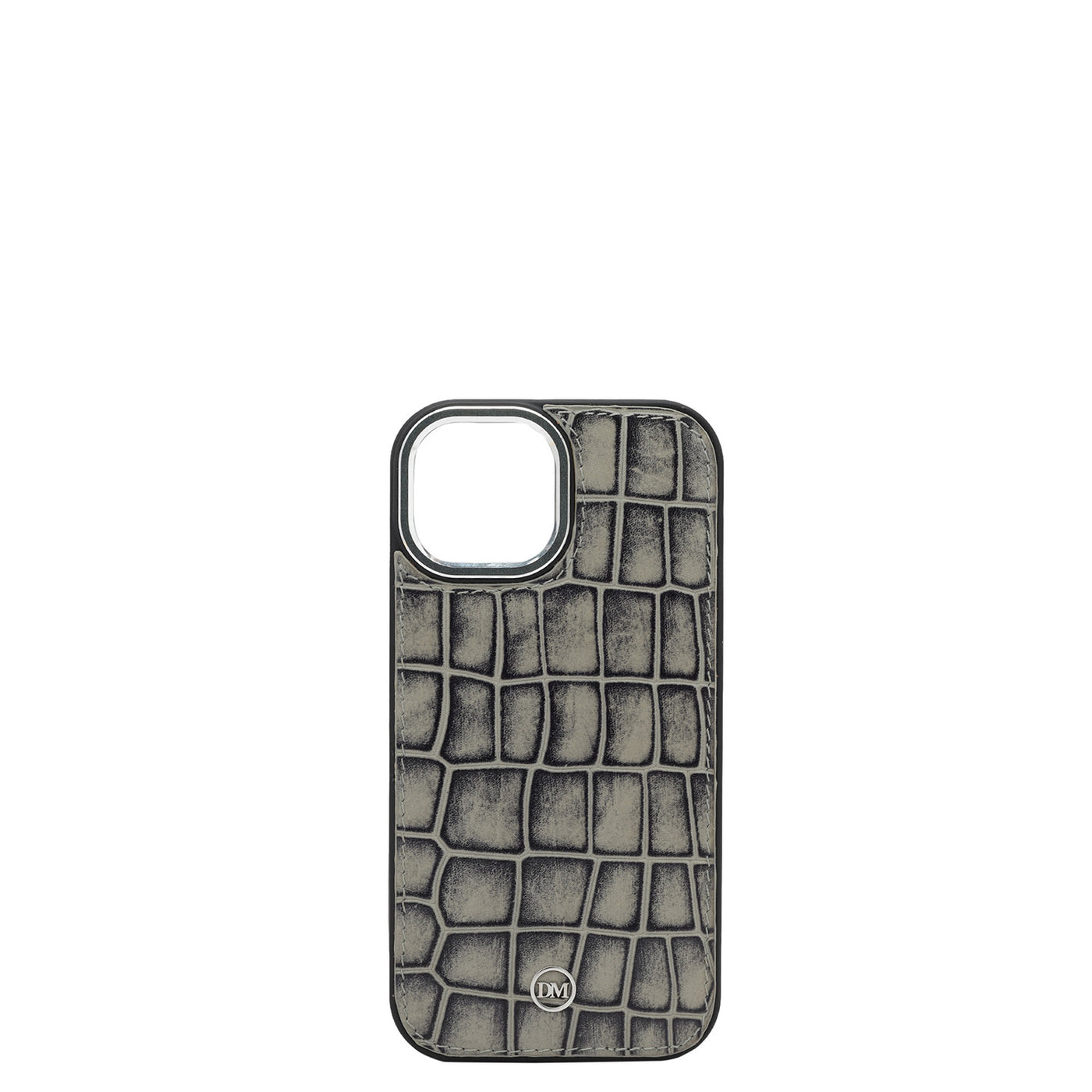 Grey Croco Leather Mobile Case - iPhone 15