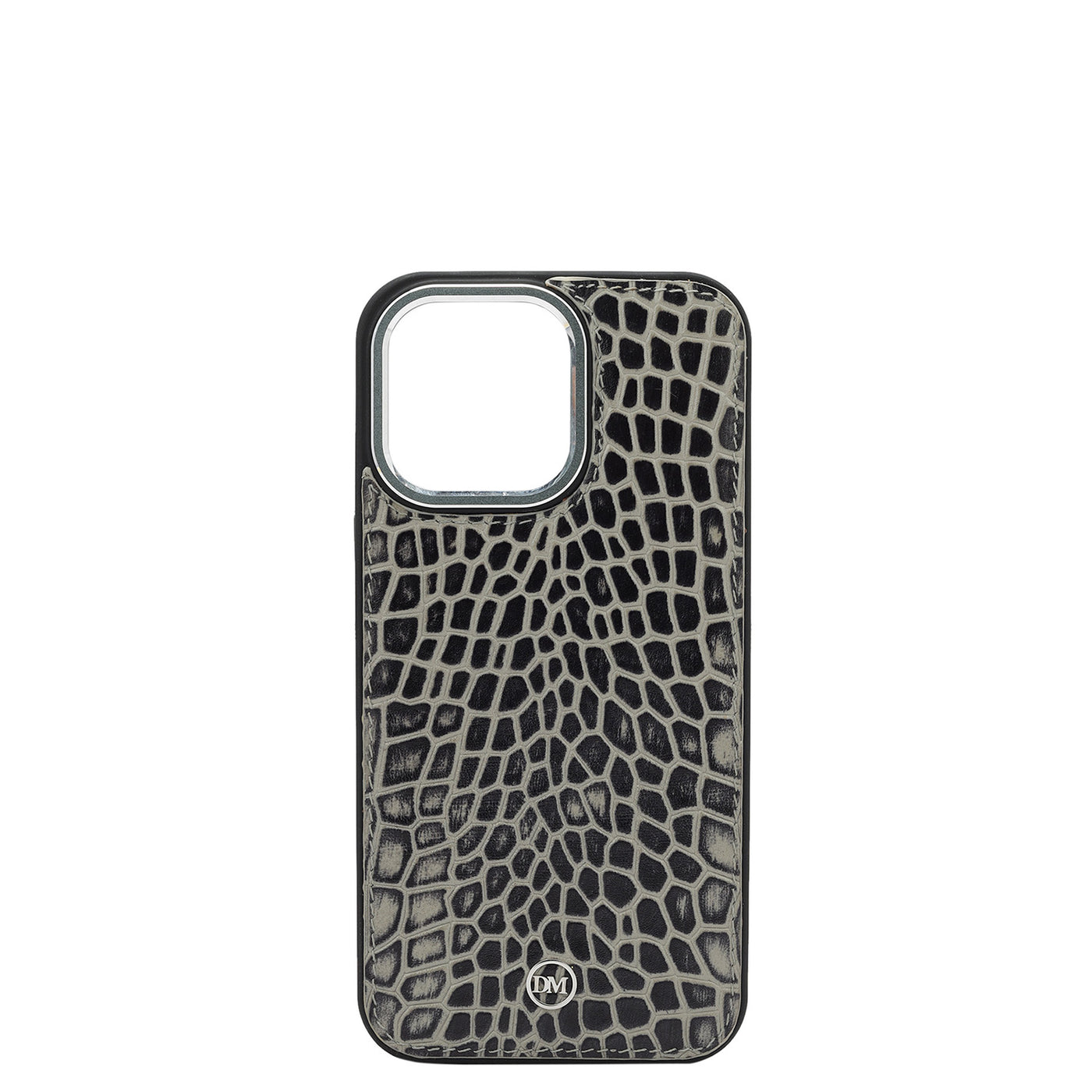 Grey Croco Leather Mobile Case - iPhone 15 Pro Max