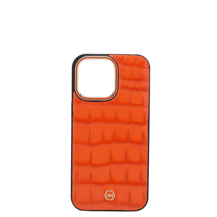 Pumpkin Croco Leather Mobile Case - iPhone 15 Pro Max
