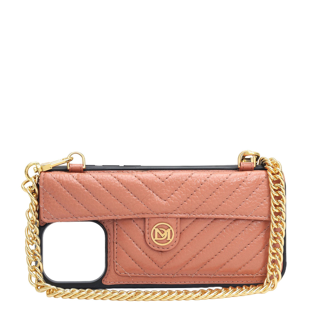 Quilting Leather Mobile Case (Iphone 16 Pro) - Terracotta