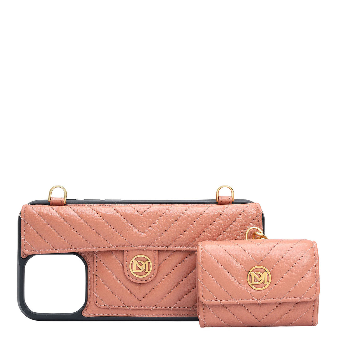 Quilting Leather Mobile Case (Iphone 16 Pro) - Terracotta