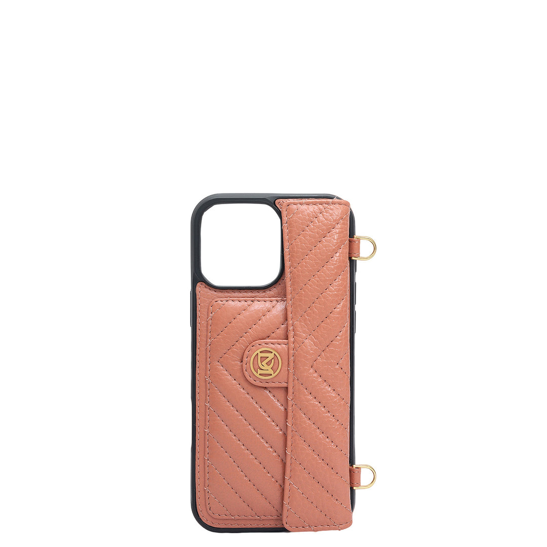 Quilting Leather Mobile Case (Iphone 16 Pro) - Terracotta