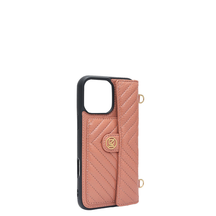 Quilting Leather Mobile Case (Iphone 16 Pro) - Terracotta