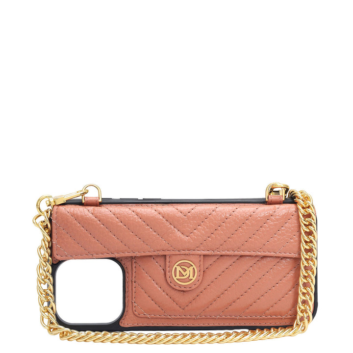 Quilting Leather Mobile Case (Iphone 16 Pro) - Terracotta