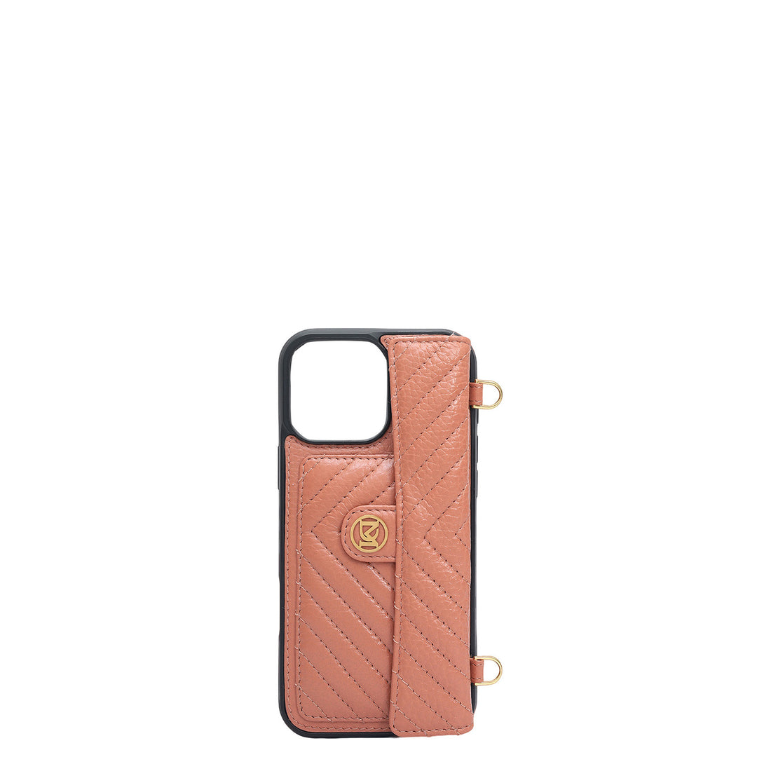 Quilting Leather Mobile Case (Iphone 16 Pro) - Terracotta