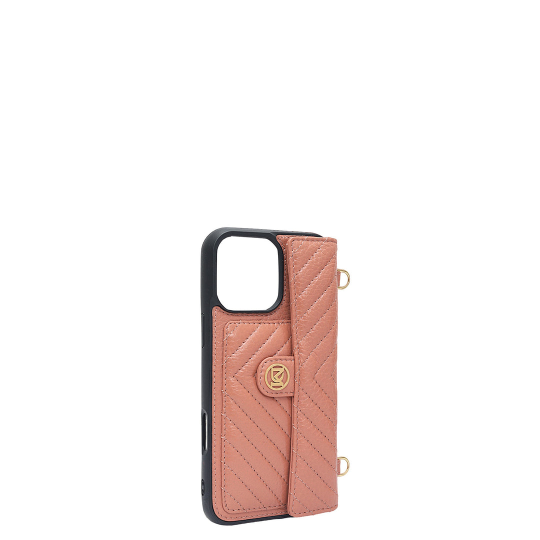 Quilting Leather Mobile Case (Iphone 16 Pro) - Terracotta