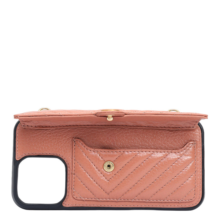 Quilting Leather Mobile Case (Iphone 16 Pro) - Terracotta