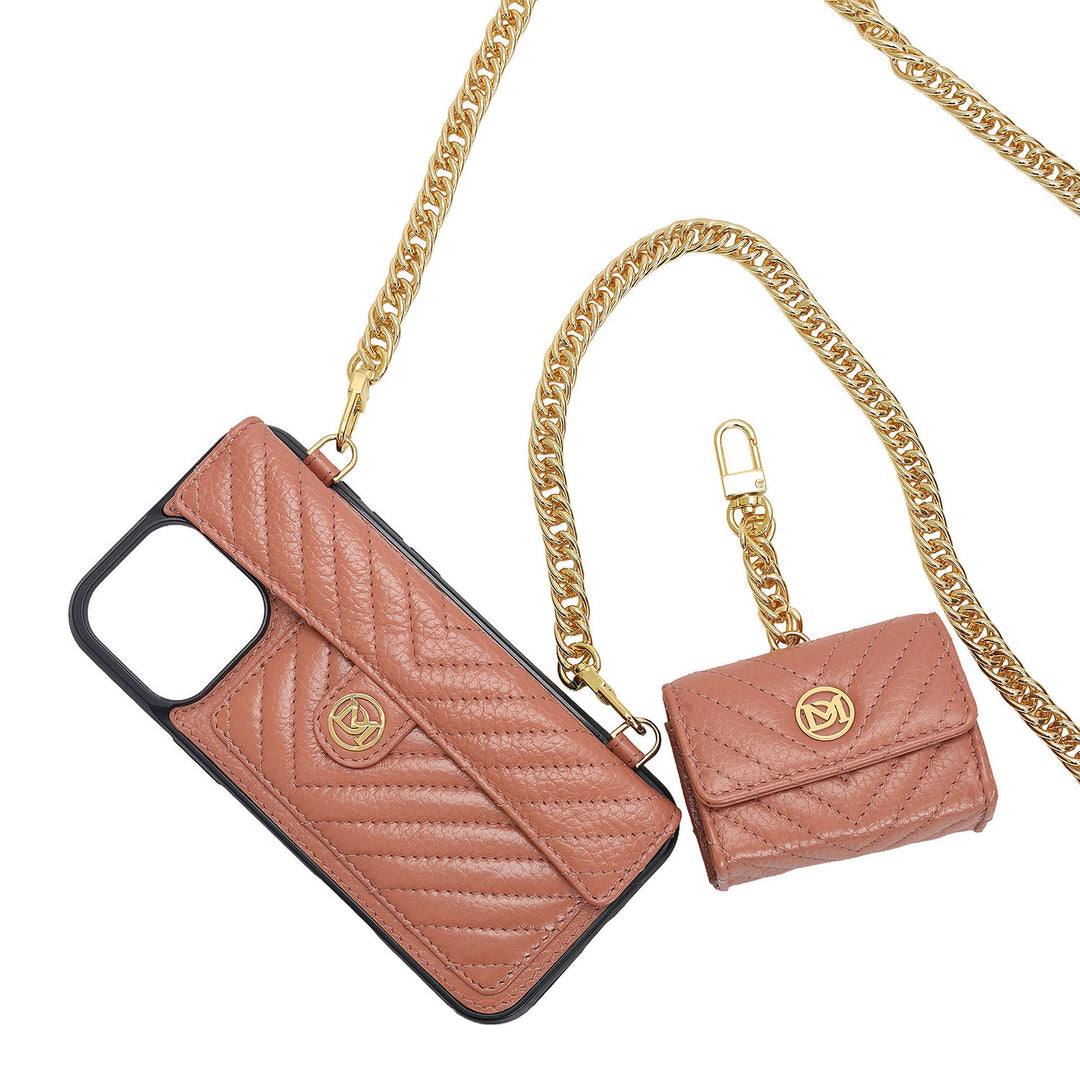 Quilting Leather Mobile Case (Iphone 16 Pro) - Terracotta