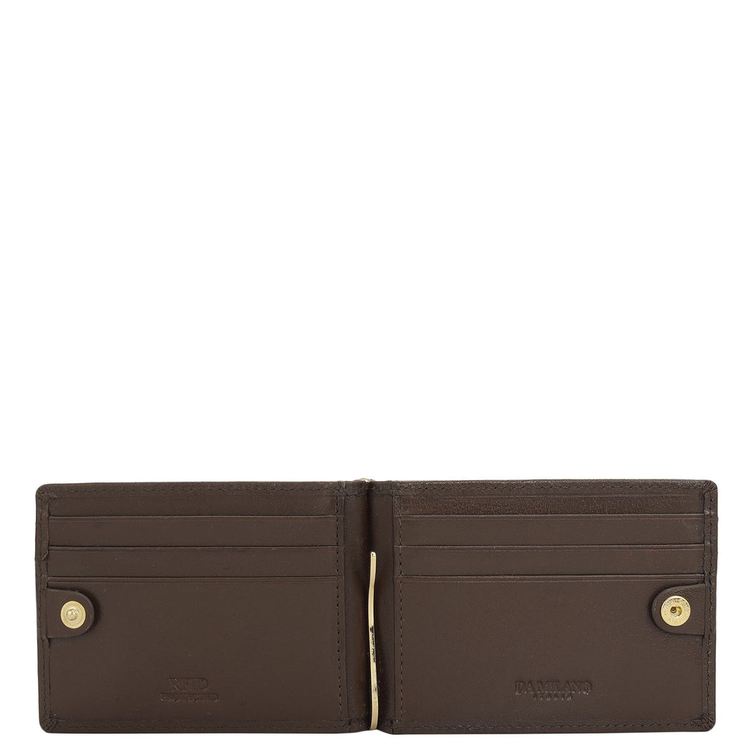10 Slots Leather Money Clip - Brown