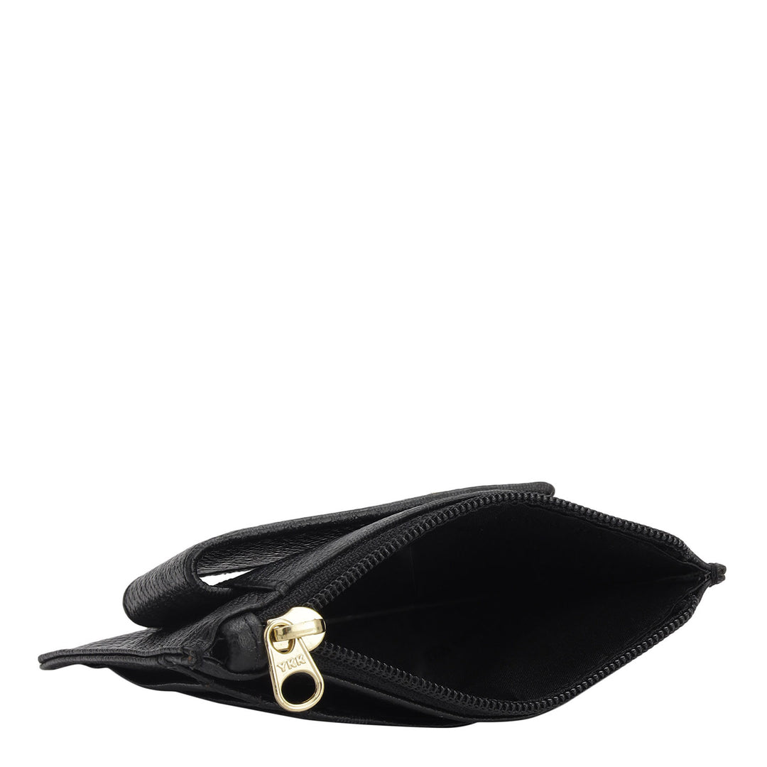 4 Slots Leather Money Clip - Black