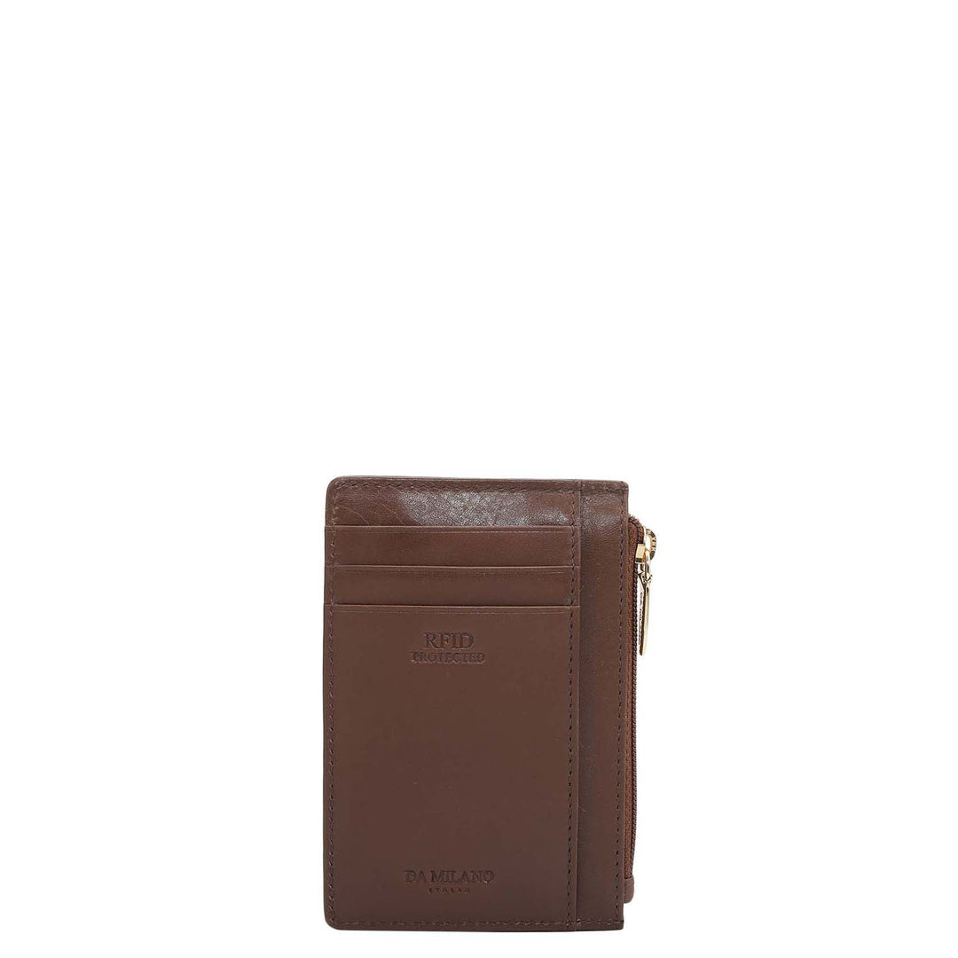 Plain Leather Money Clip - Brown