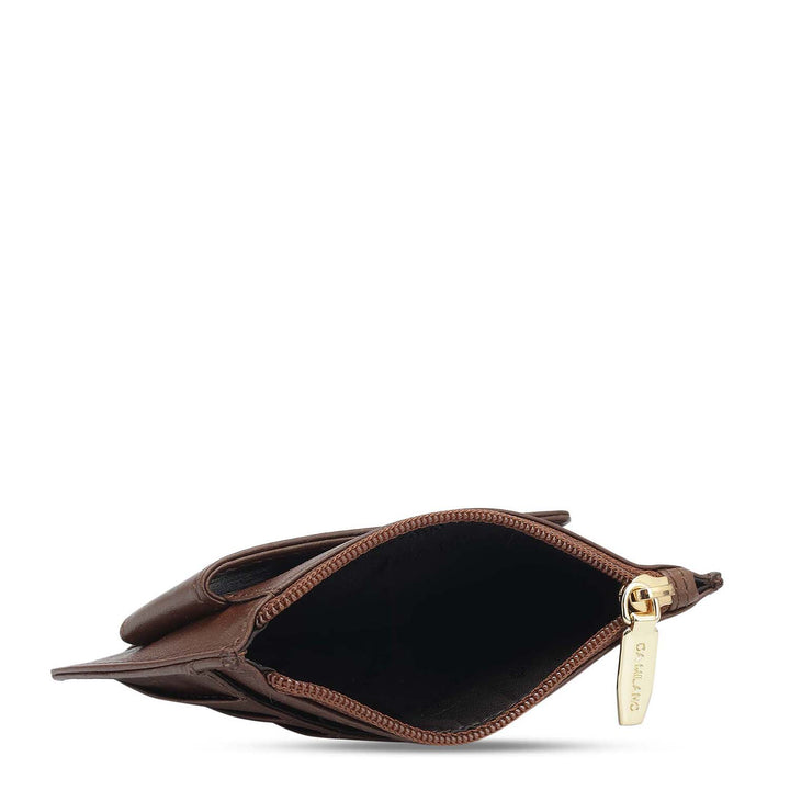 Plain Leather Money Clip - Brown