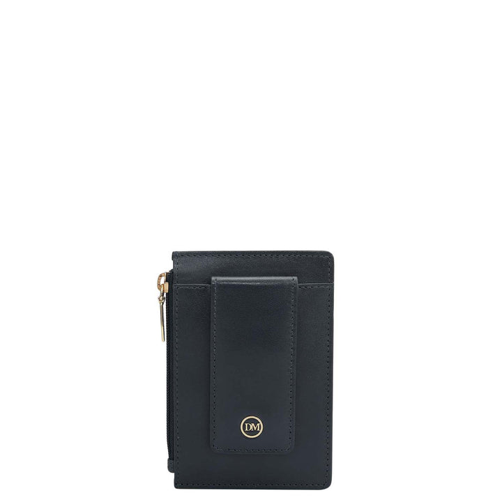 Plain Leather Money Clip - Navy