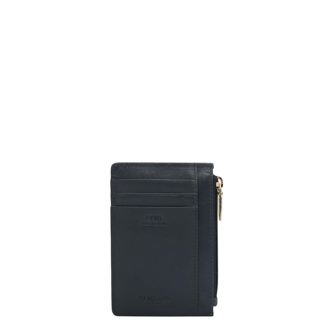 Plain Leather Money Clip - Navy