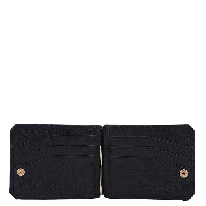 Croco Franzy Leather Money Clip - Black