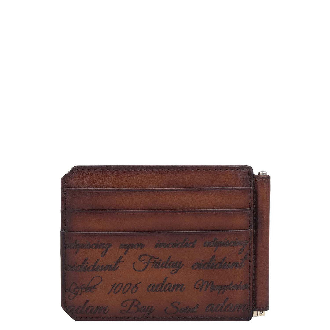 Signato Leather Money Clip - Cognac