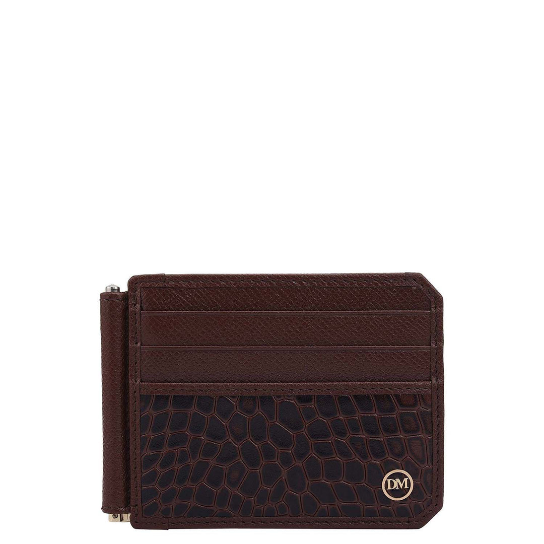 Croco Franzy Leather Money Clip - Date