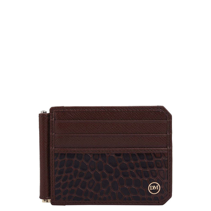 Croco Franzy Leather Money Clip - Date