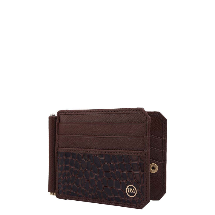 Croco Franzy Leather Money Clip - Date