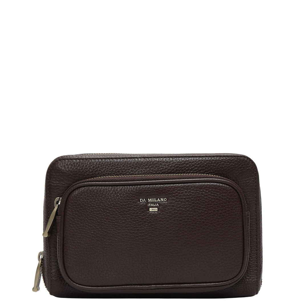 Wax Leather Multi Pouch - Chocolate