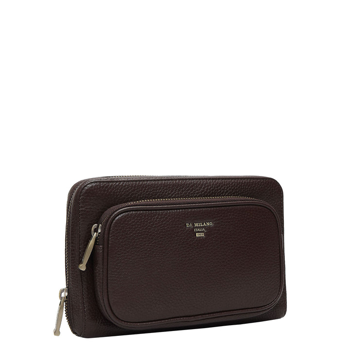 Wax Leather Multi Pouch - Chocolate