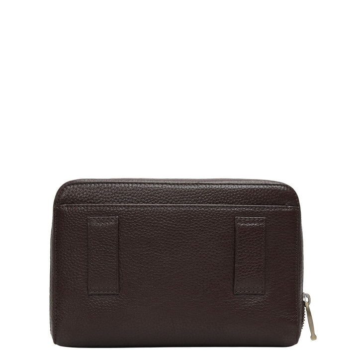 Wax Leather Multi Pouch - Chocolate