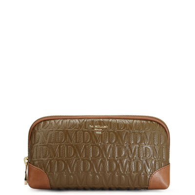 Small Monogram Leather Multi Pouch - Moss