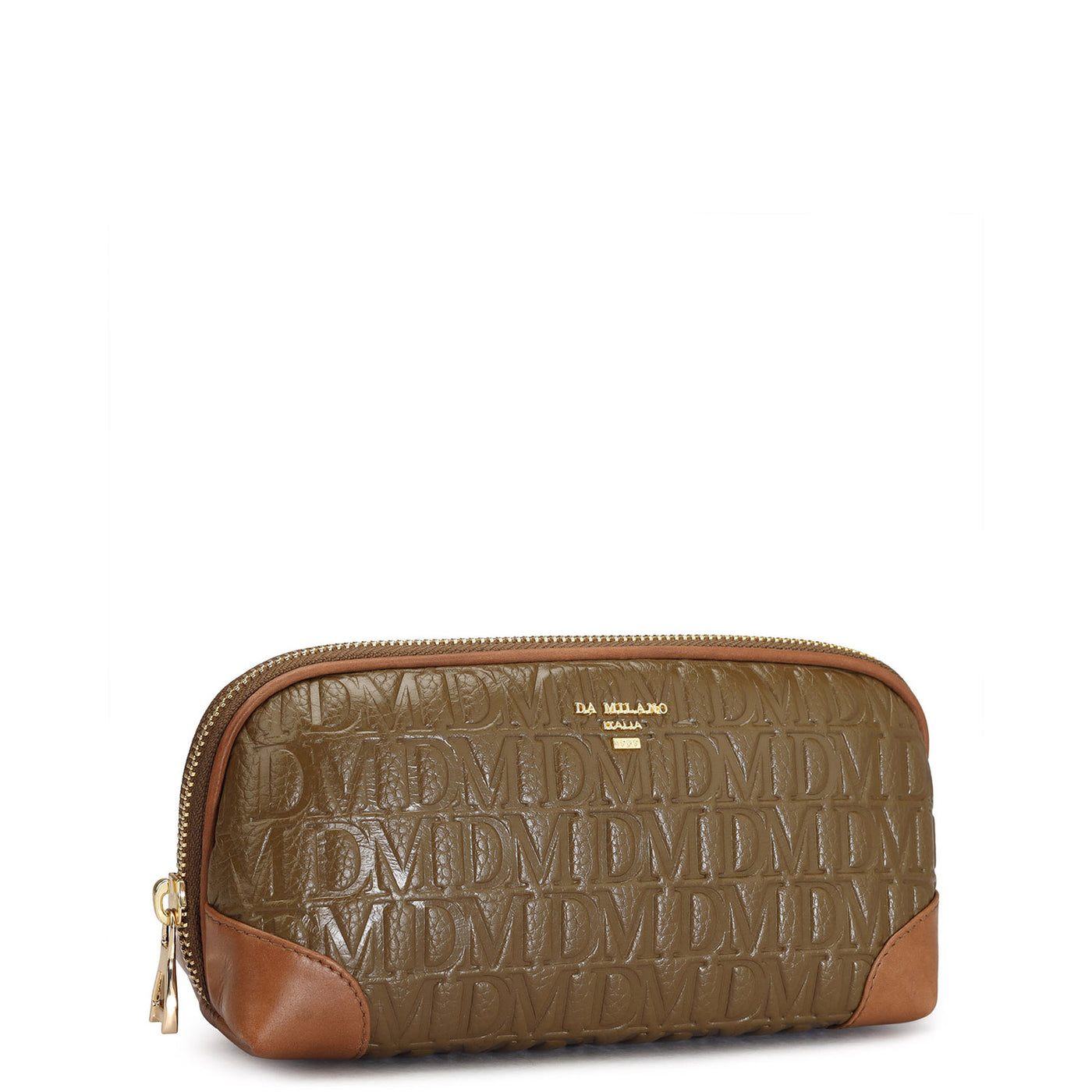 Small Monogram Leather Multi Pouch - Moss