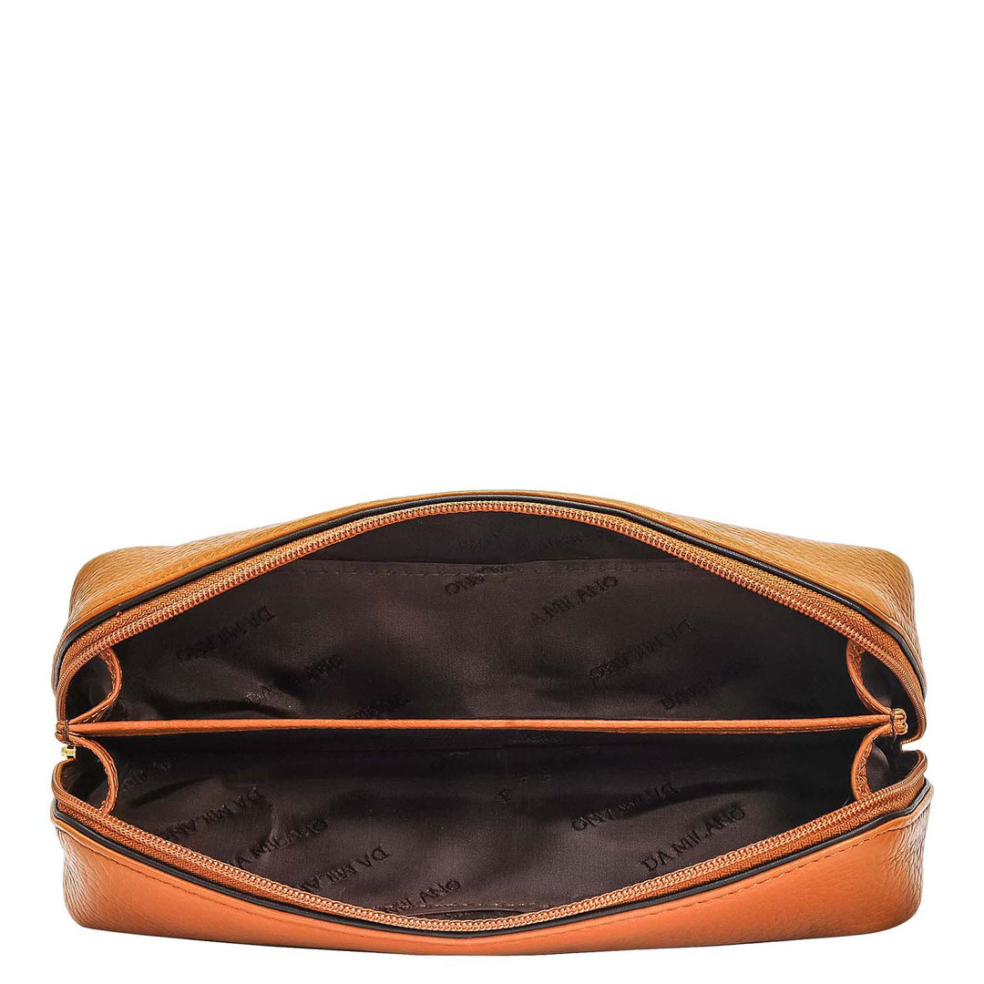 Wax Leather Multi Pouch - Caramel