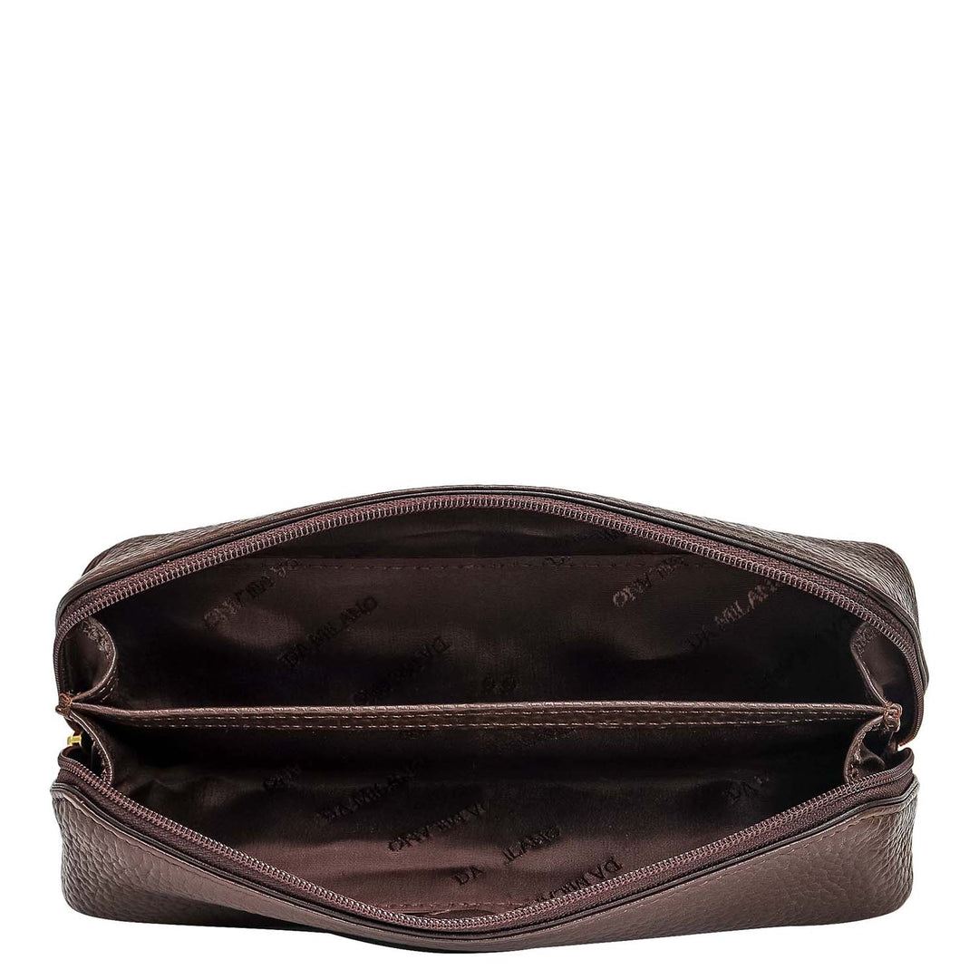 Wax Leather Multi Pouch - Chocolate