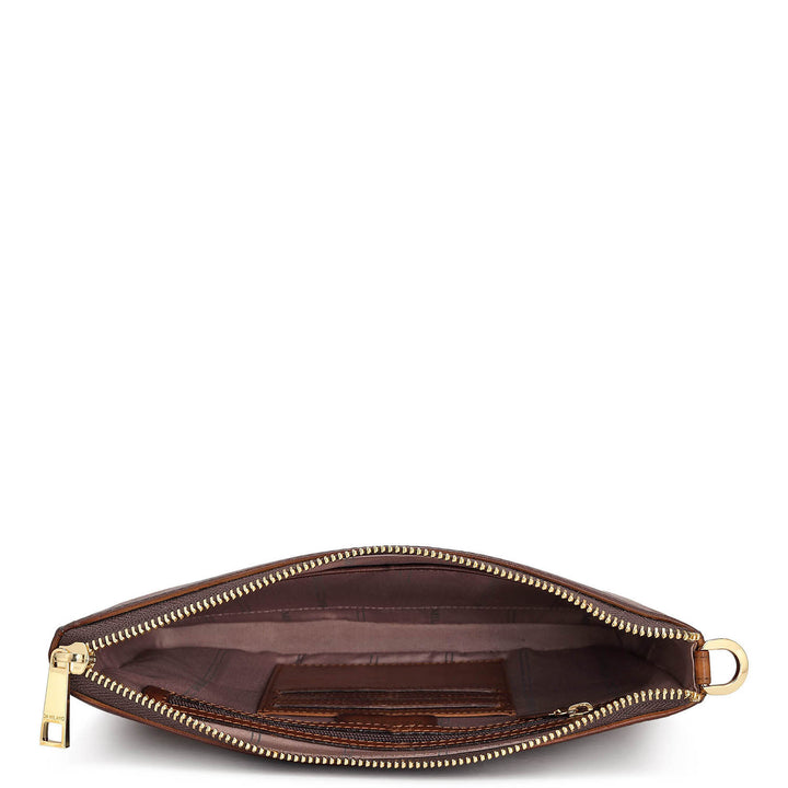 Small Signato Leather Multi Pouch - Cognac