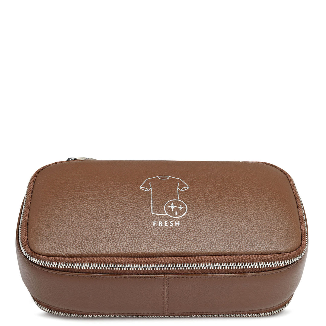 Small Wax Leather Multi Pouch - Brown