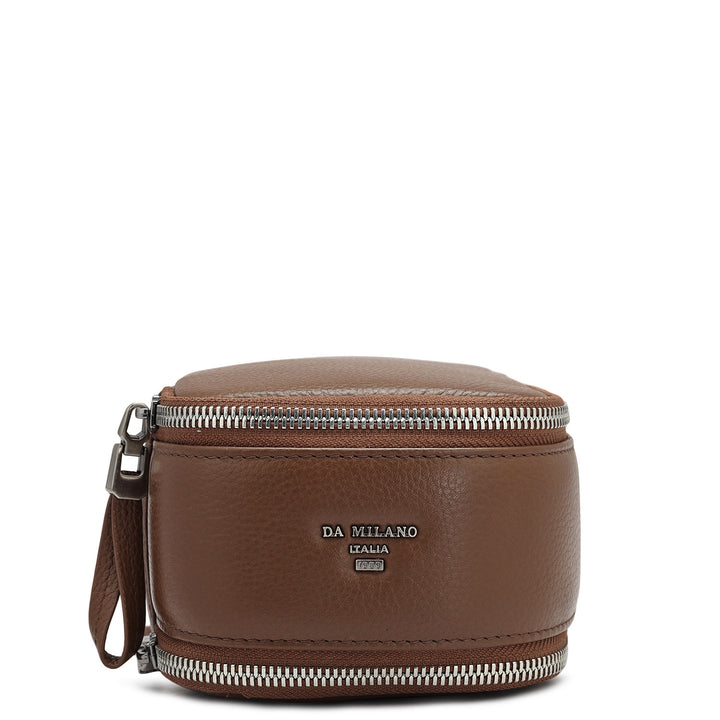 Small Wax Leather Multi Pouch - Brown