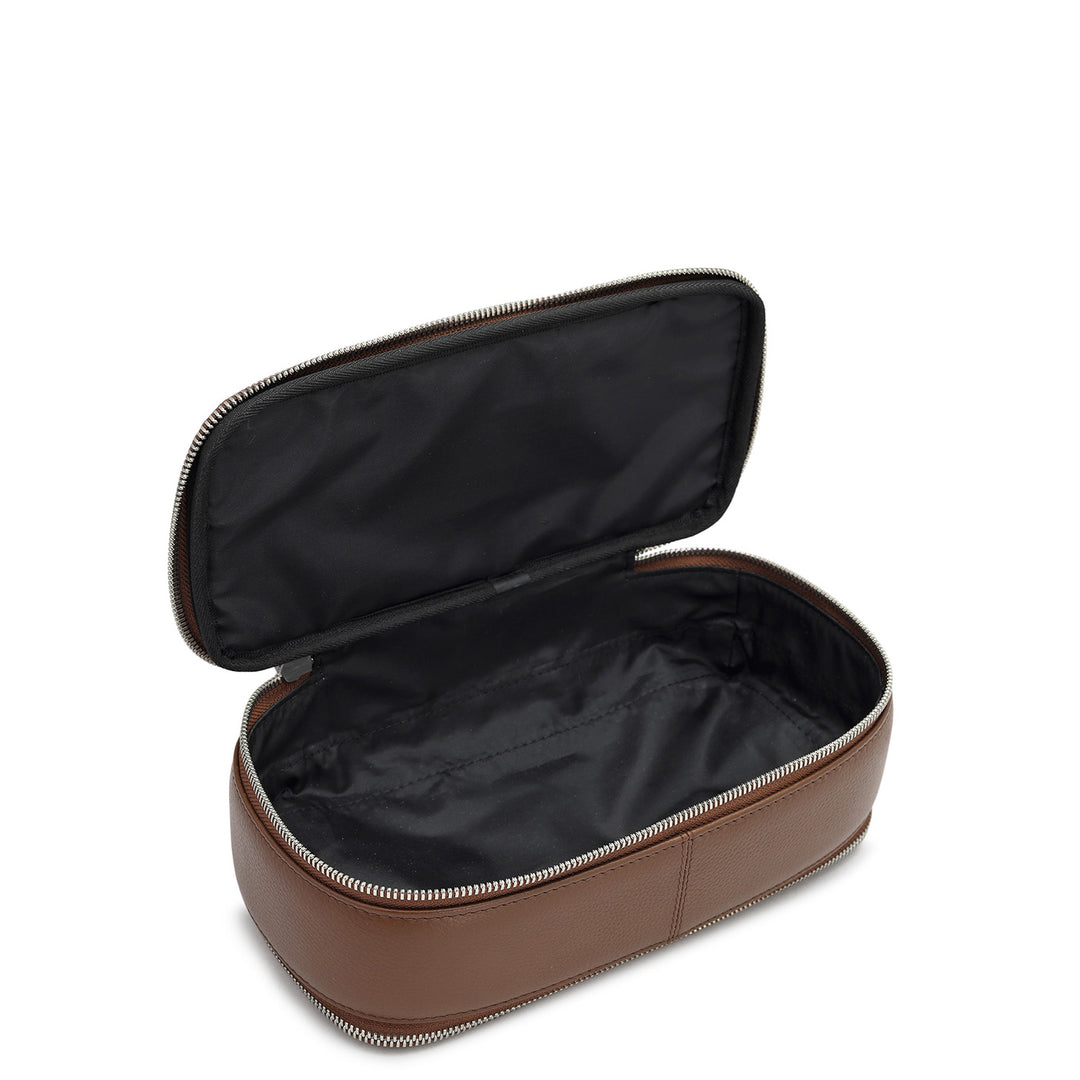 Small Wax Leather Multi Pouch - Brown