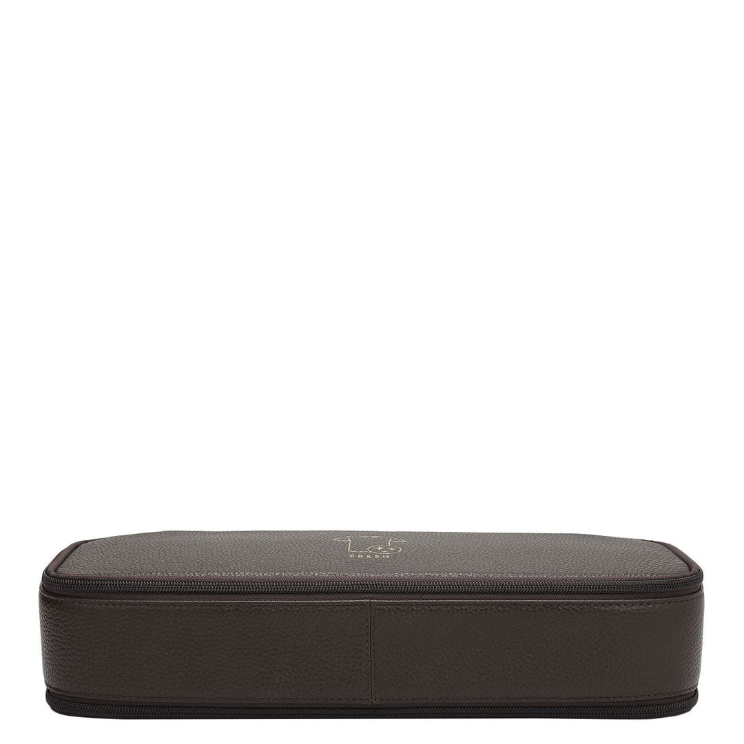 Wax Leather Multi Pouch - Chocolate