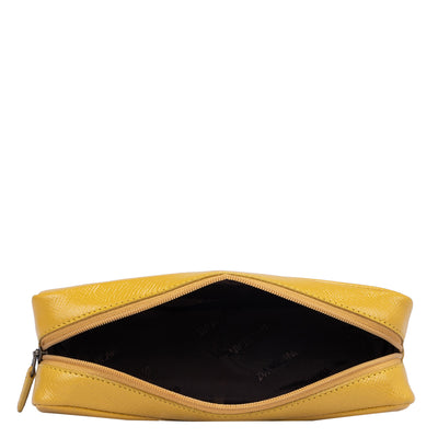 Franzy Leather Multi Pouch - Mustard