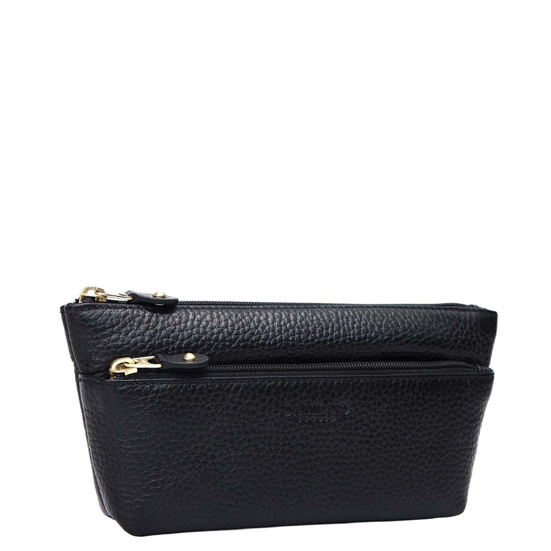 Wax Leather Multi Pouch - Black