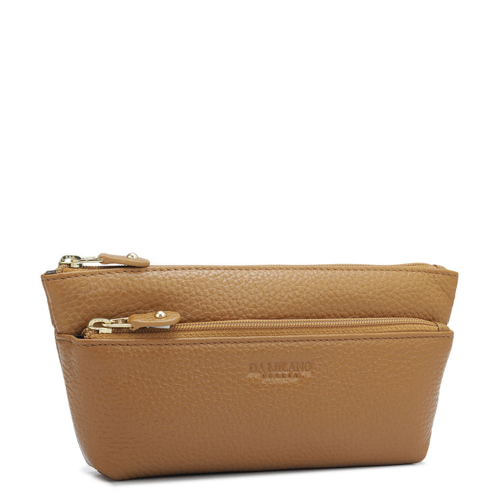Wax Leather Multi Pouch - Caramel