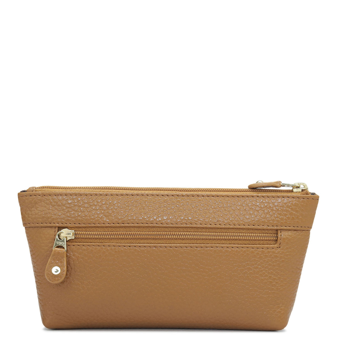 Wax Leather Multi Pouch - Caramel