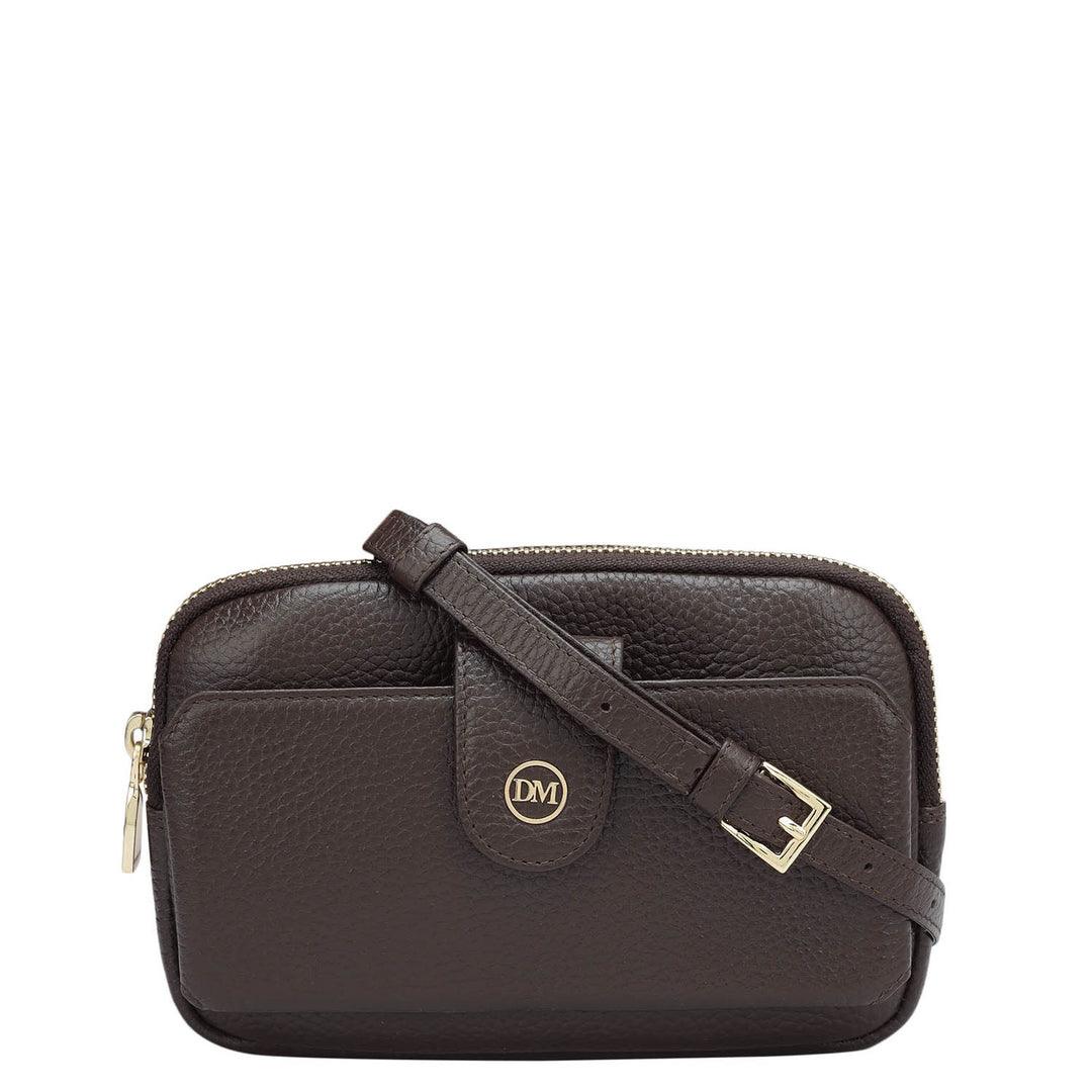 Wax Leather Multi Pouch - Chocolate