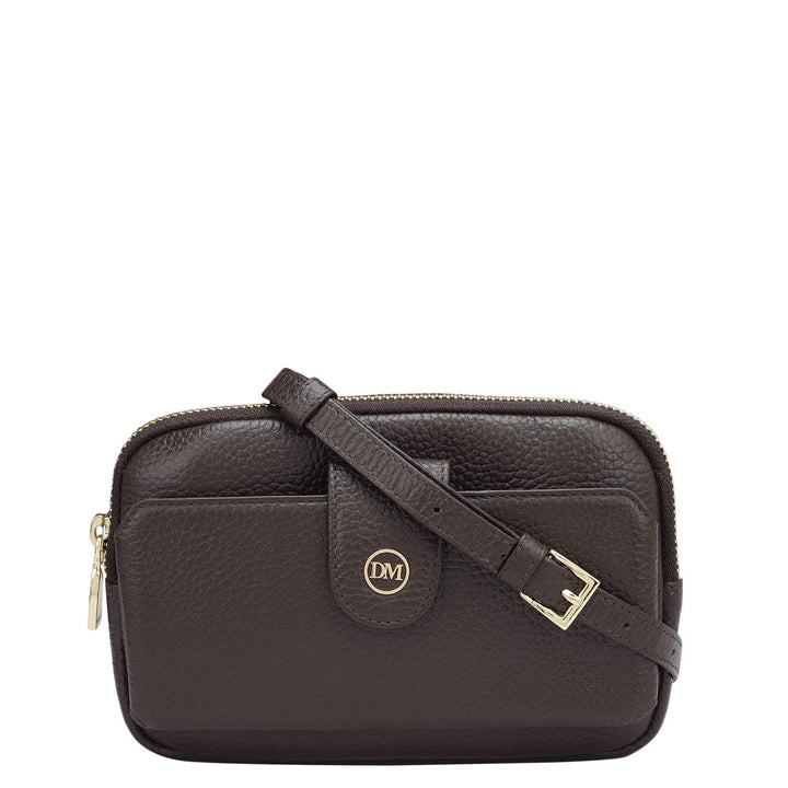 Wax Leather Multi Pouch - Chocolate