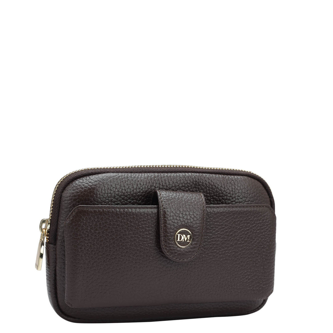 Wax Leather Multi Pouch - Chocolate