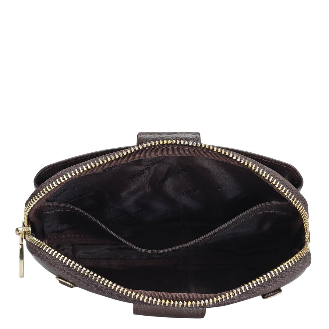 Wax Leather Multi Pouch - Chocolate