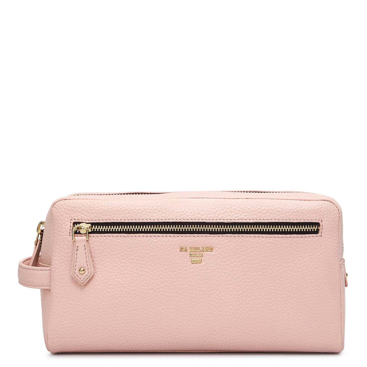 Wax Leather Multi Pouch - Baby Pink