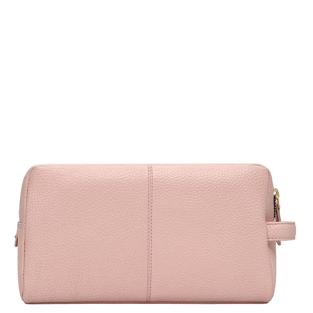 Wax Leather Multi Pouch - Baby Pink