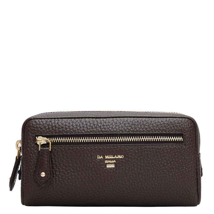 Wax Leather Multi Pouch - Chocolate